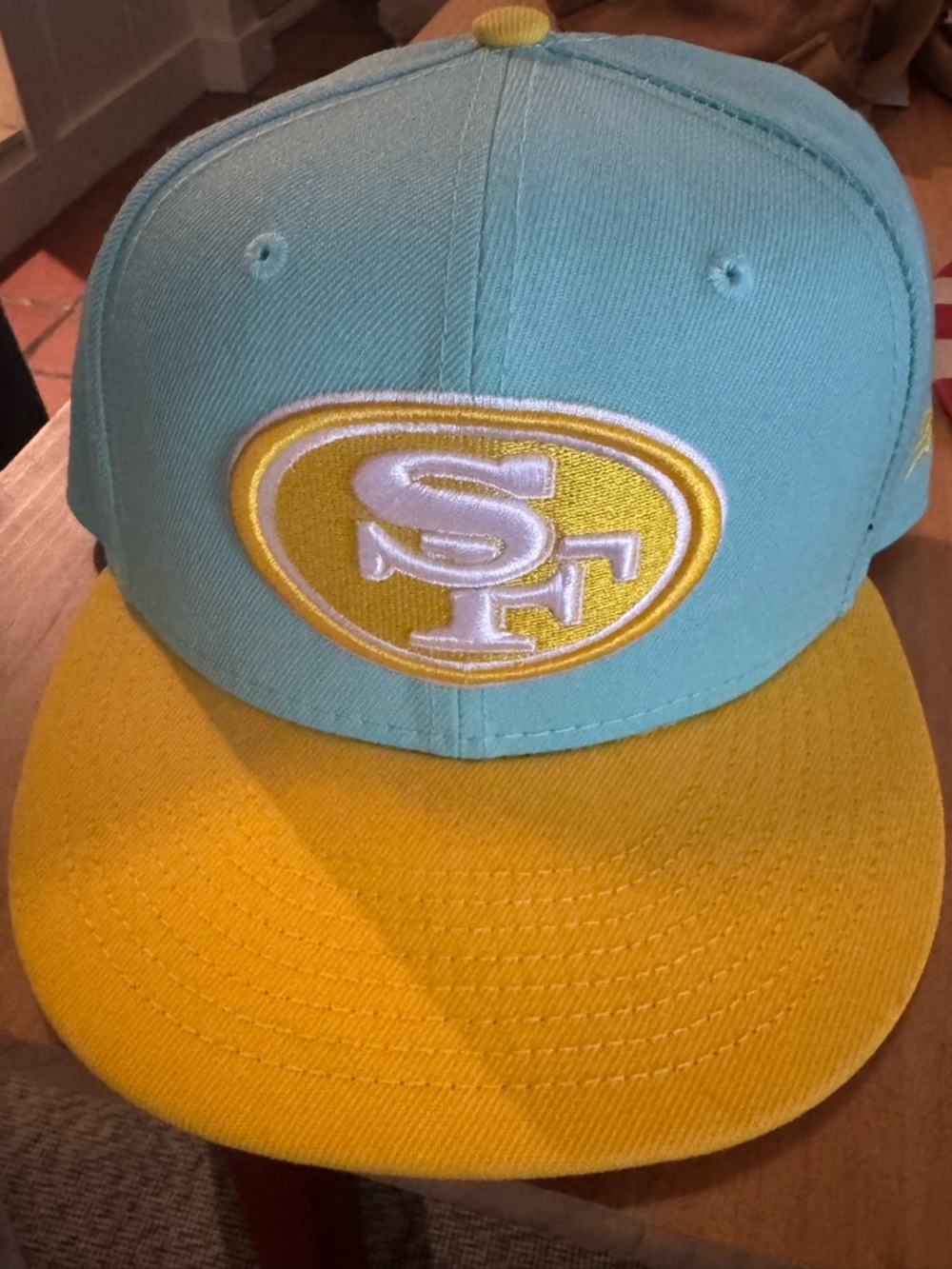 New Era Aqua and Yellow SF NINERS 9FIFTY Snapback Hat